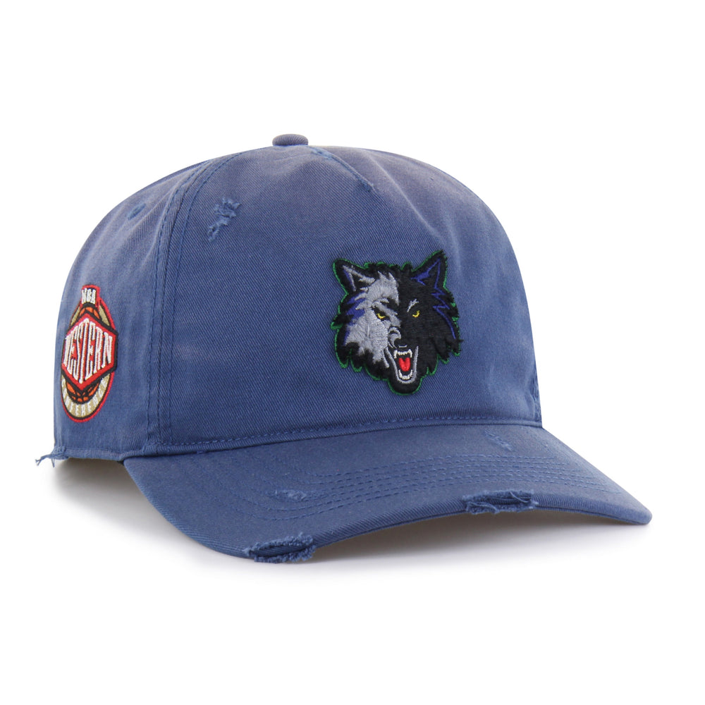 MINNESOTA TIMBERWOLVES HARDWOOD CLASSICS WORN '47 HITCH LC LOW CROWN TIMBER BLUE