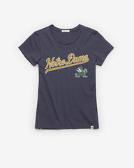 NOTRE DAME FIGHTIN IRISH TAIL SWEEP '47 FRANKIE TEE WOMENS ATLAS BLUE