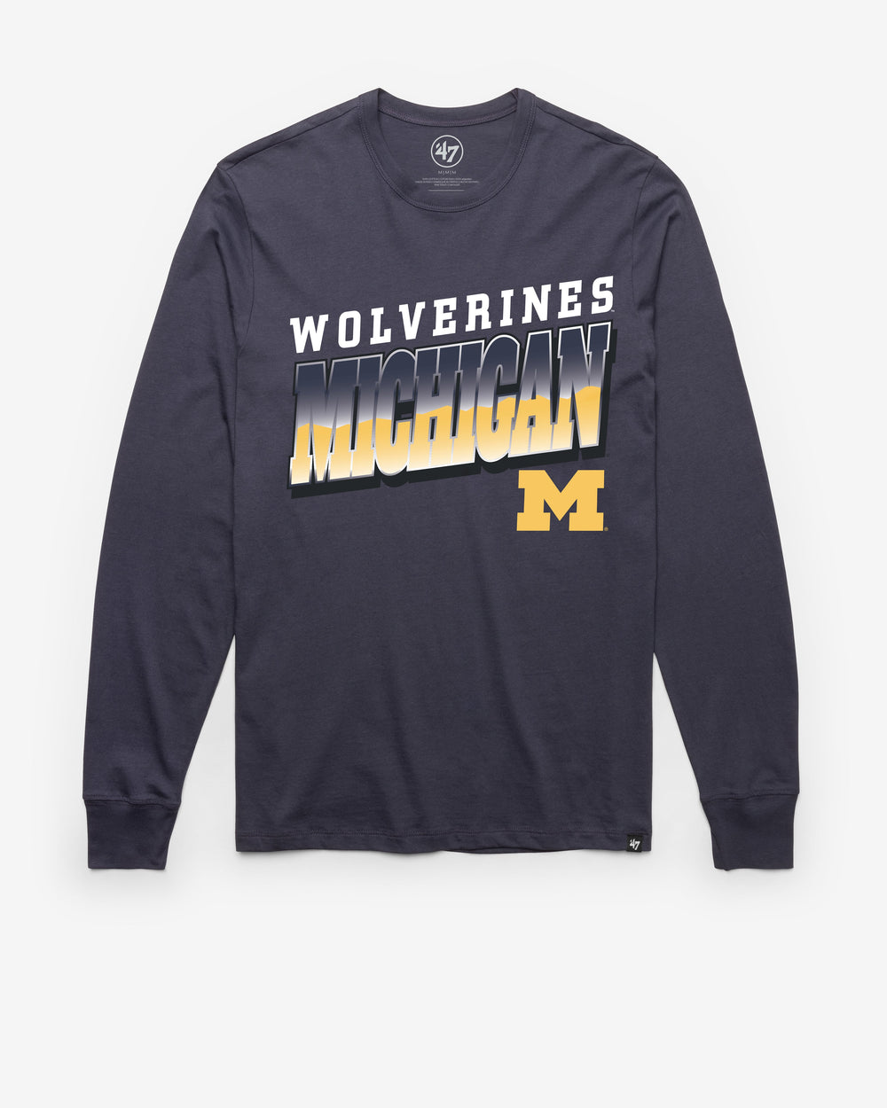 MICHIGAN WOLVERINES POLISHED '47 FRANKLIN LONG SLEEVE TEE ATLAS BLUE