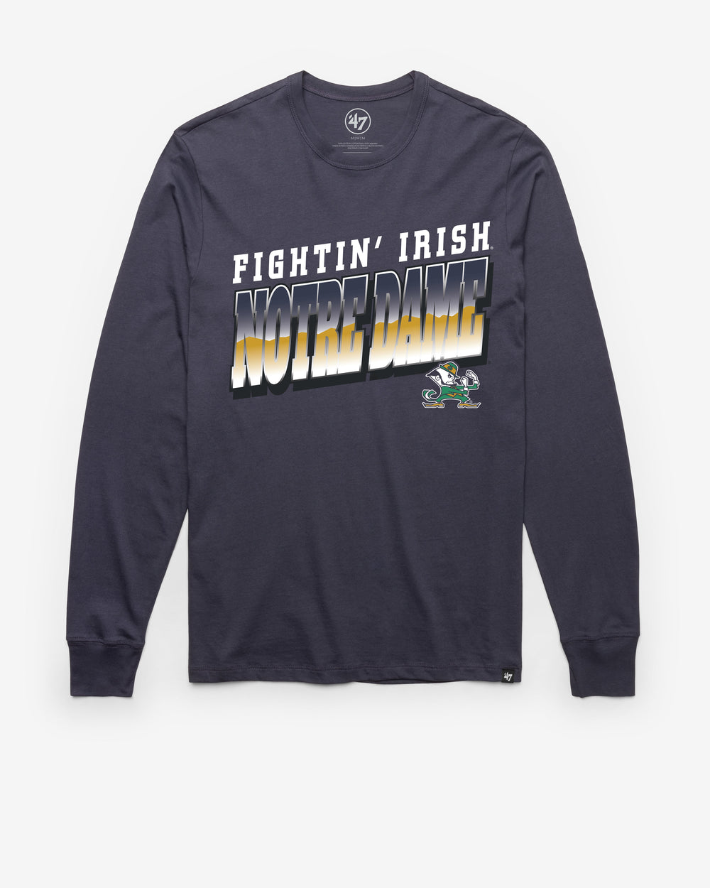 NOTRE DAME FIGHTIN IRISH POLISHED '47 FRANKLIN LONG SLEEVE TEE ATLAS BLUE