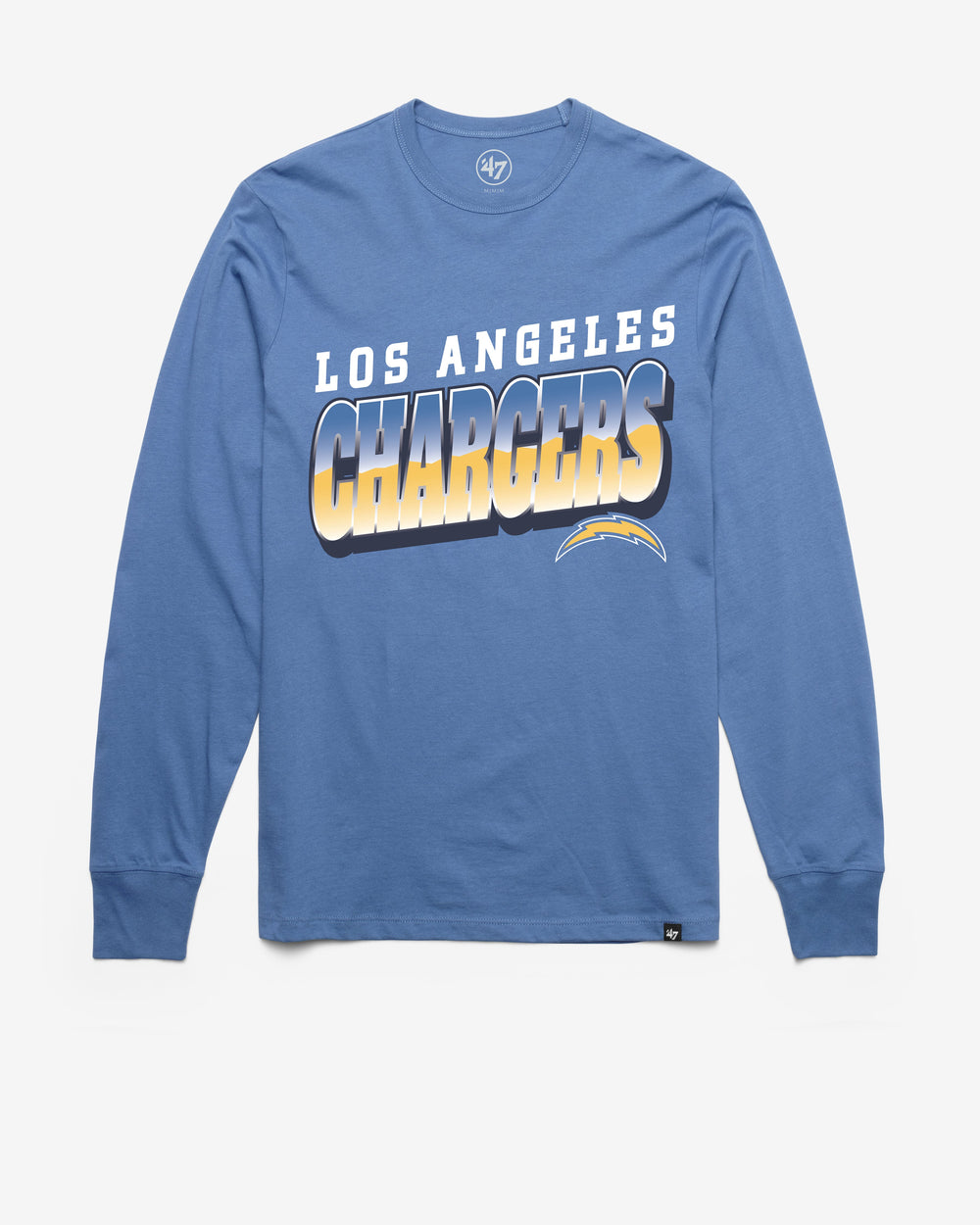 LOS ANGELES CHARGERS POLISHED '47 FRANKLIN LONG SLEEVE TEE CADET BLUE