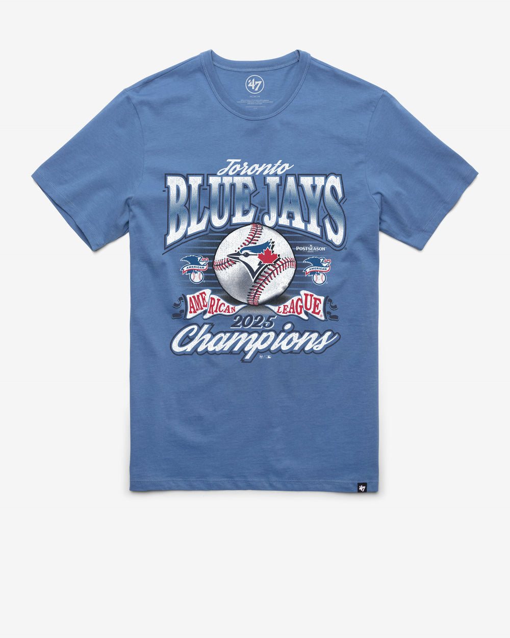 TORONTO BLUE JAYS 2025 AMERICAN LEAGUE CHAMPIONS '47 FRANKLIN TEE CADET BLUE