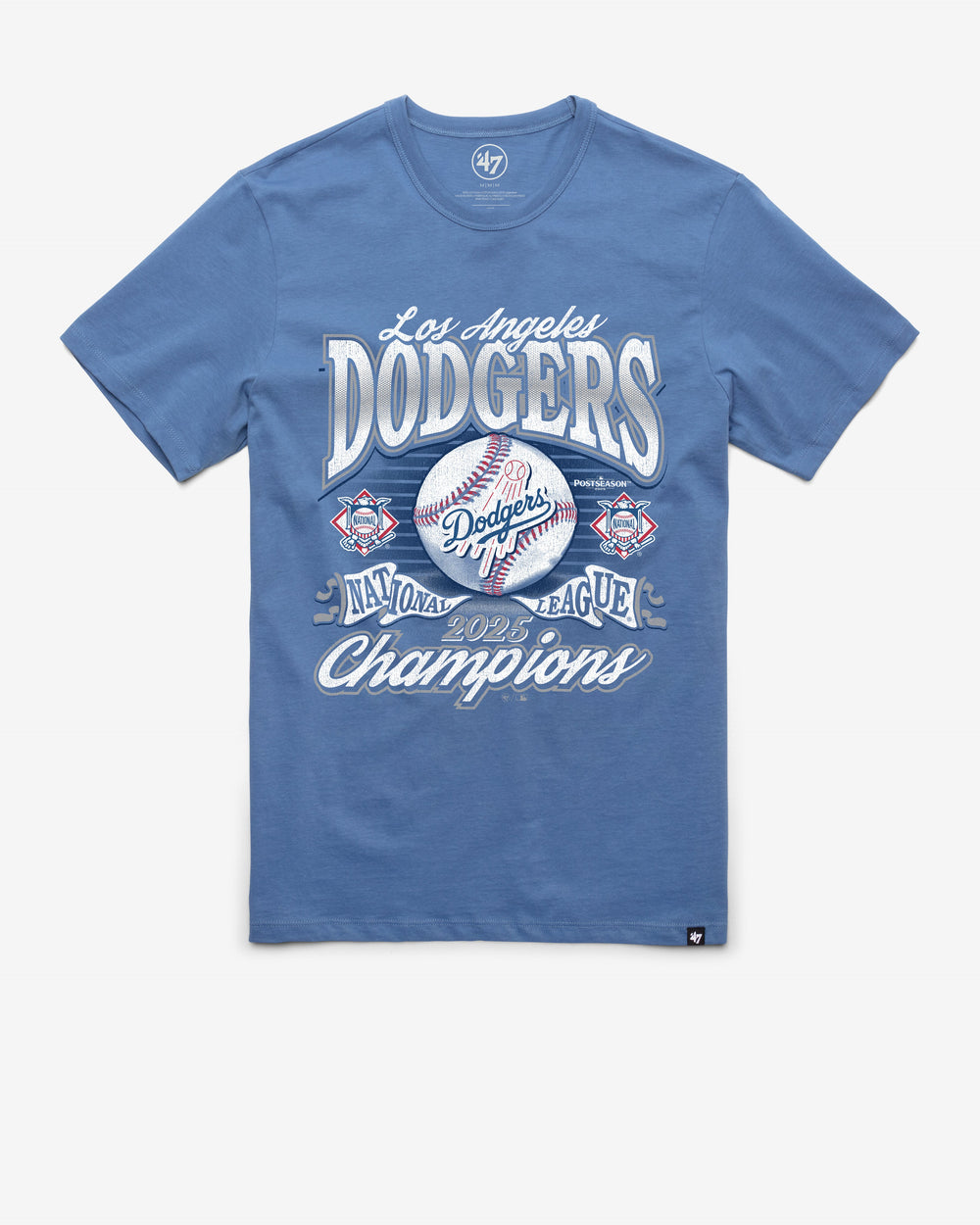 LOS ANGELES DODGERS 2025 NATIONAL LEAGUE CHAMPIONS '47 FRANKLIN TEE CADET BLUE