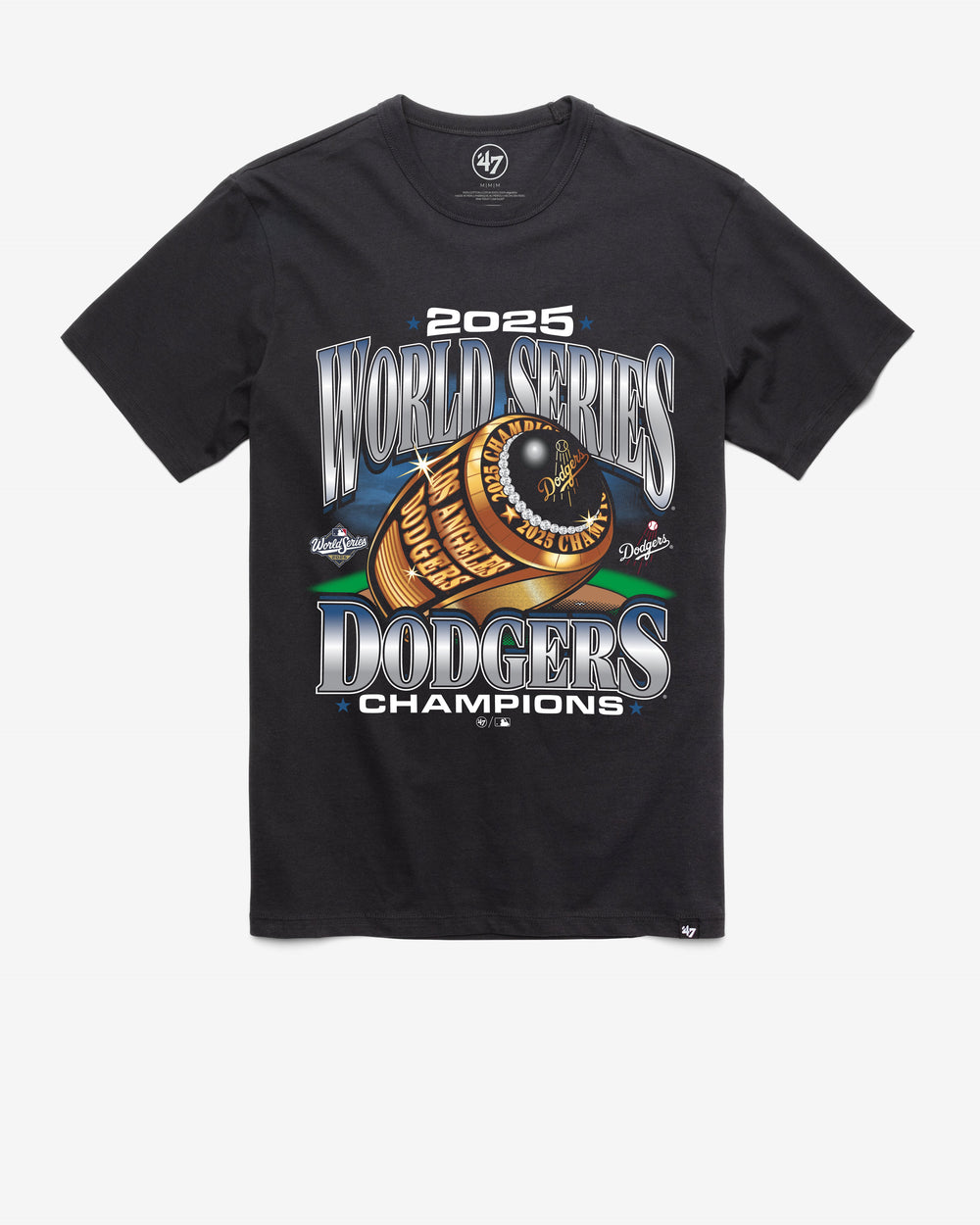 LOS ANGELES DODGERS 2025 WORLD SERIES CHAMPIONS '47 FRANKLIN TEE FLINT BLACK
