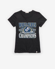 LOS ANGELES DODGERS 2025 WORLD SERIES CHAMPIONS '47 FRANKIE TEE WOMENS FLINT BLACK