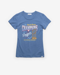 LOS ANGELES DODGERS 2025 WORLD SERIES CHAMPIONS '47 FRANKIE TEE WOMENS CADET BLUE