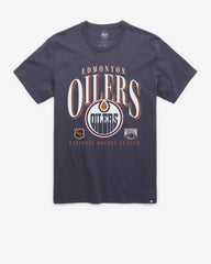 EDMONTON OILERS VINTAGE CREASE '47 FRANKLIN TEE ATLAS BLUE