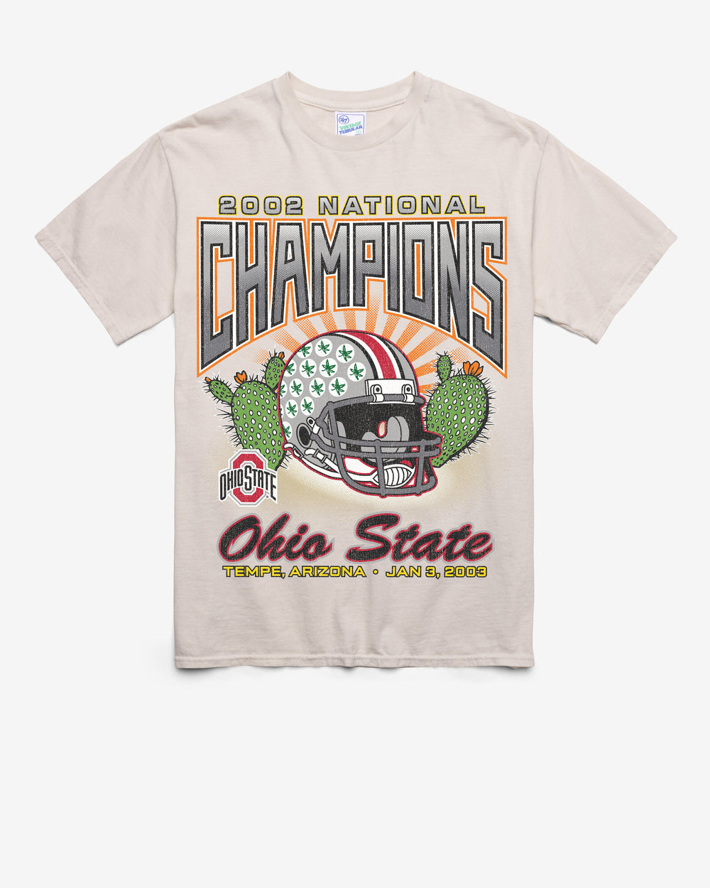 OHIO STATE BUCKEYES H-CHAMPS LOCKER VINTAGE '47 TUBULAR TEE DUNE