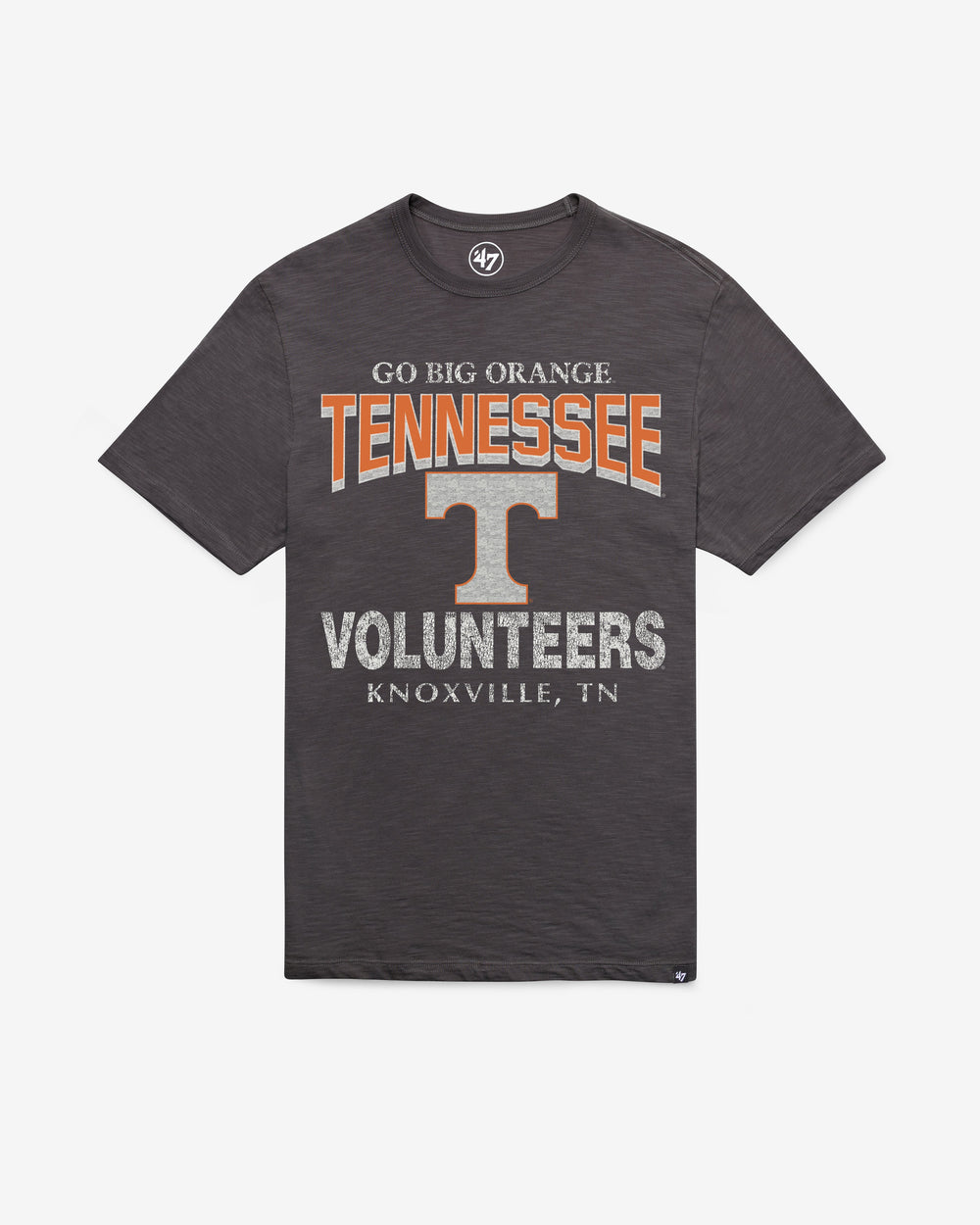 TENNESSEE VOLUNTEERS HEAD ON '47 SCRUM TEE CHARCOAL