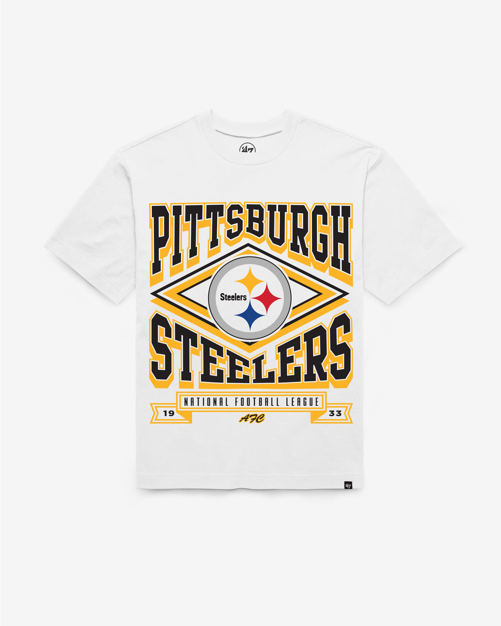 PITTSBURGH STEELERS HEATER '47 FOUNDATION TEE WHITE