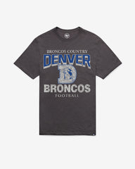 DENVER BRONCOS HISTORIC HEAD ON '47 SCRUM TEE CHARCOAL