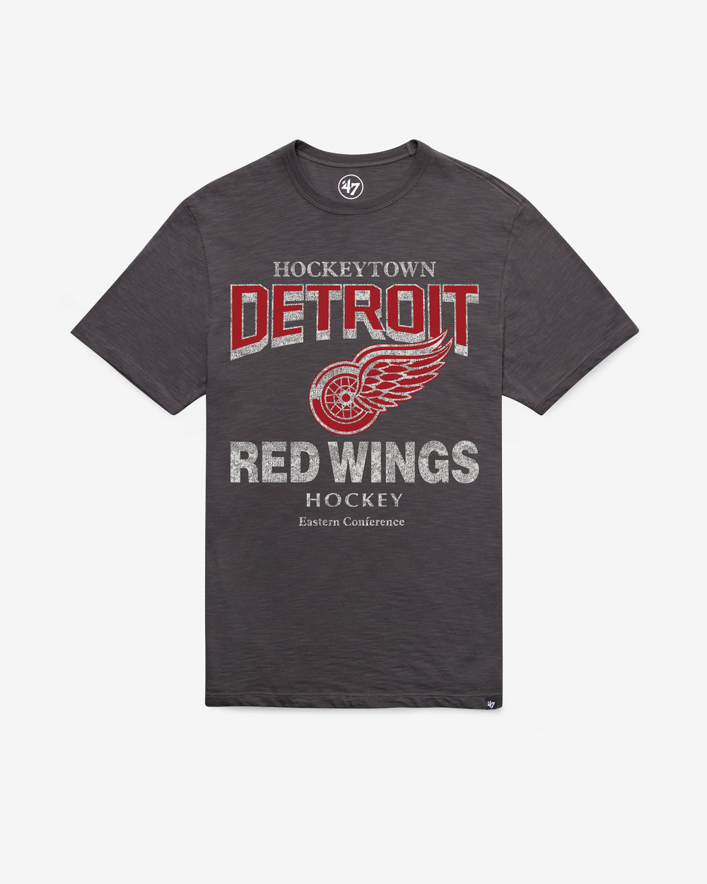 DETROIT RED WINGS HEAD ON '47 SCRUM TEE CHARCOAL