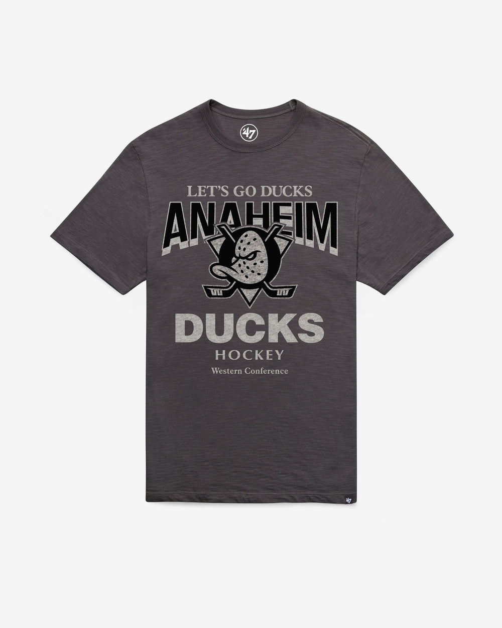 ANAHEIM DUCKS HEAD ON '47 SCRUM TEE CHARCOAL