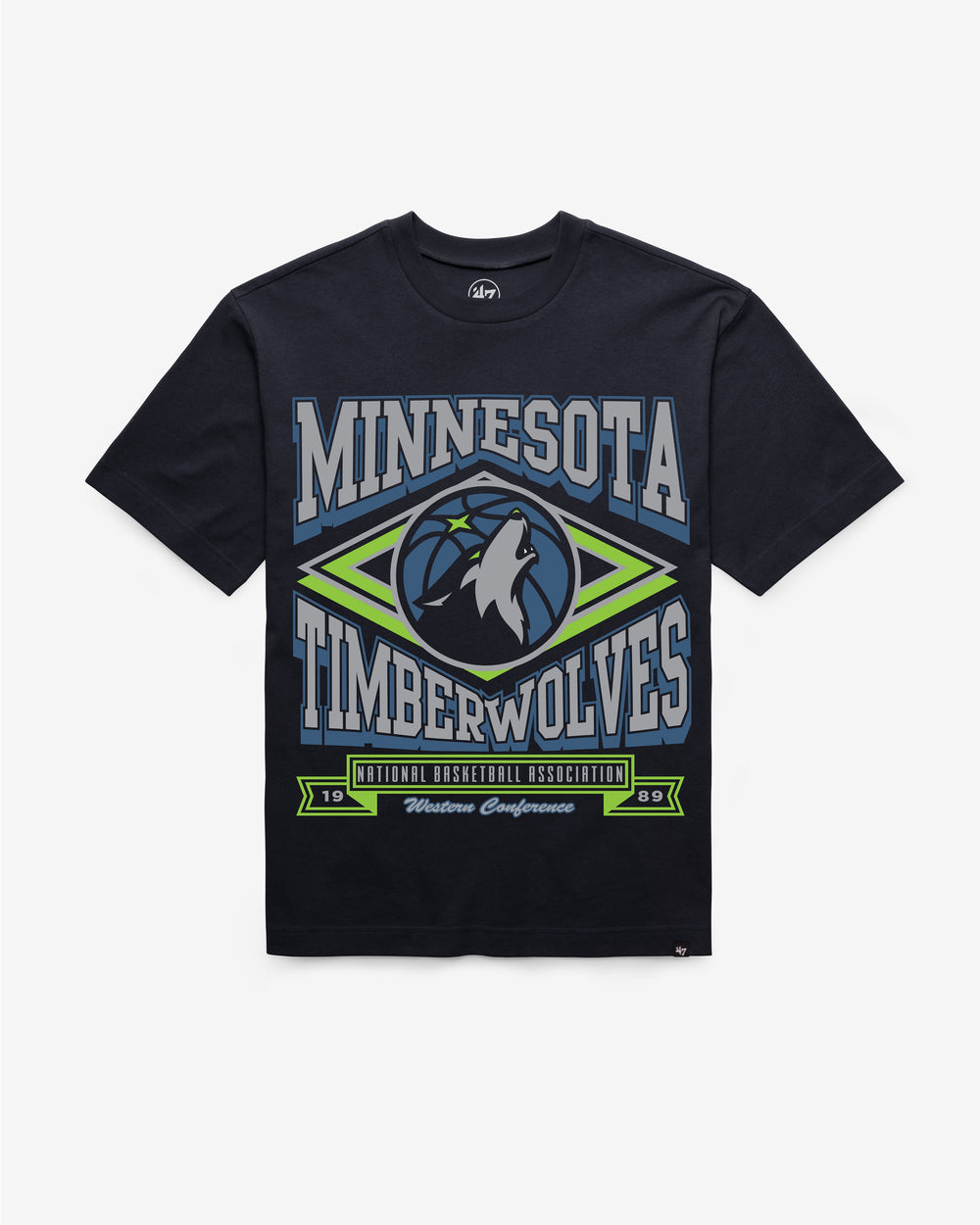 MINNESOTA TIMBERWOLVES HEATER '47 FOUNDATION TEE NAVY
