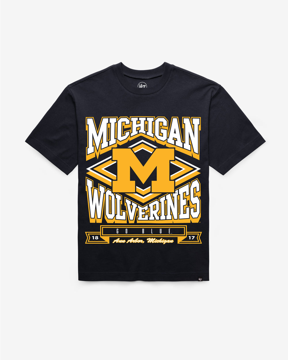 MICHIGAN WOLVERINES HEATER '47 FOUNDATION TEE NAVY