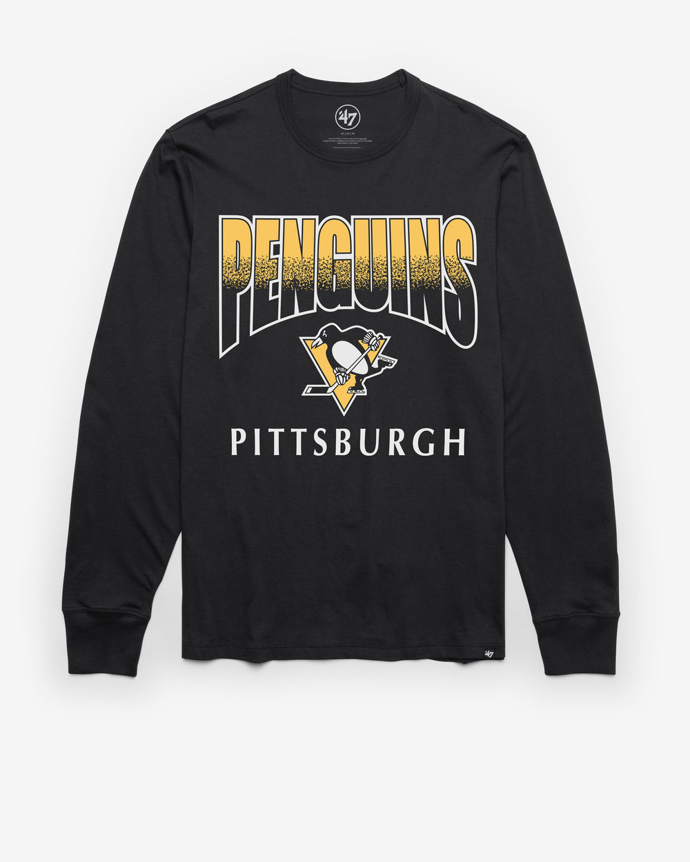 PITTSBURGH PENGUINS SWEEP DOWN '47 FRANKLIN LONG SLEEVE TEE FLINT BLACK
