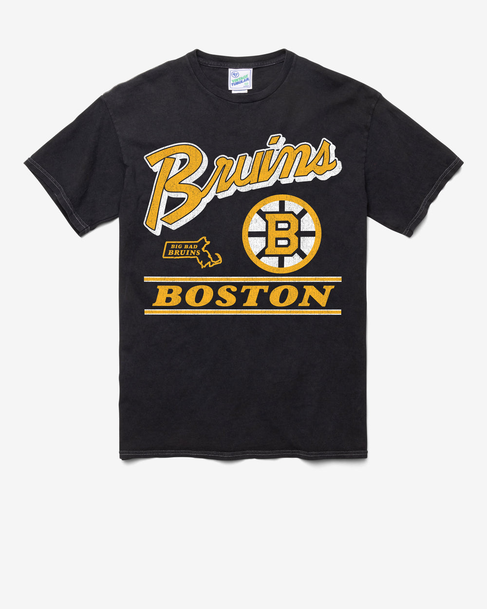 BOSTON BRUINS FLY BY VINTAGE '47 TUBULAR TEE DT BLACK