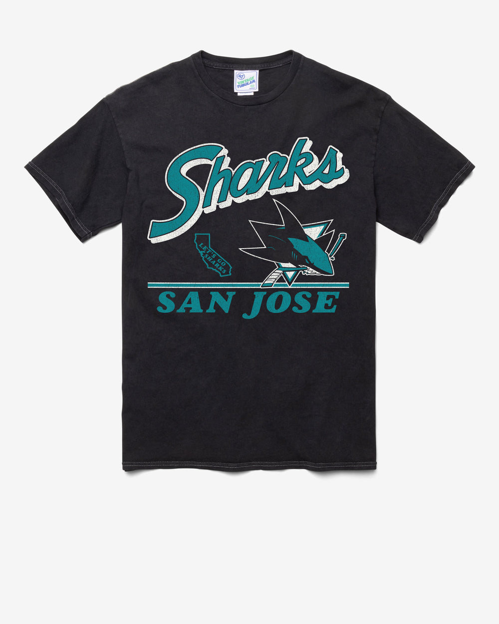 SAN JOSE SHARKS FLY BY VINTAGE '47 TUBULAR TEE DT BLACK