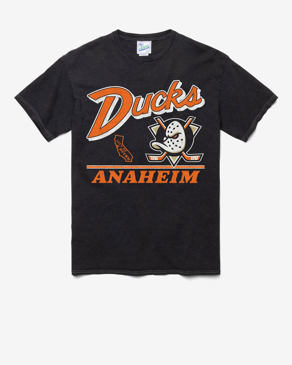 ANAHEIM DUCKS FLY BY VINTAGE '47 TUBULAR TEE DT BLACK