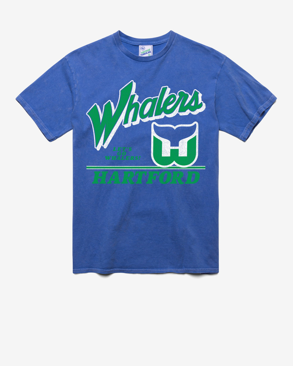 HARTFORD WHALERS VINTAGE FLY BY '47 TUBULAR TEE DT CALI BLUE