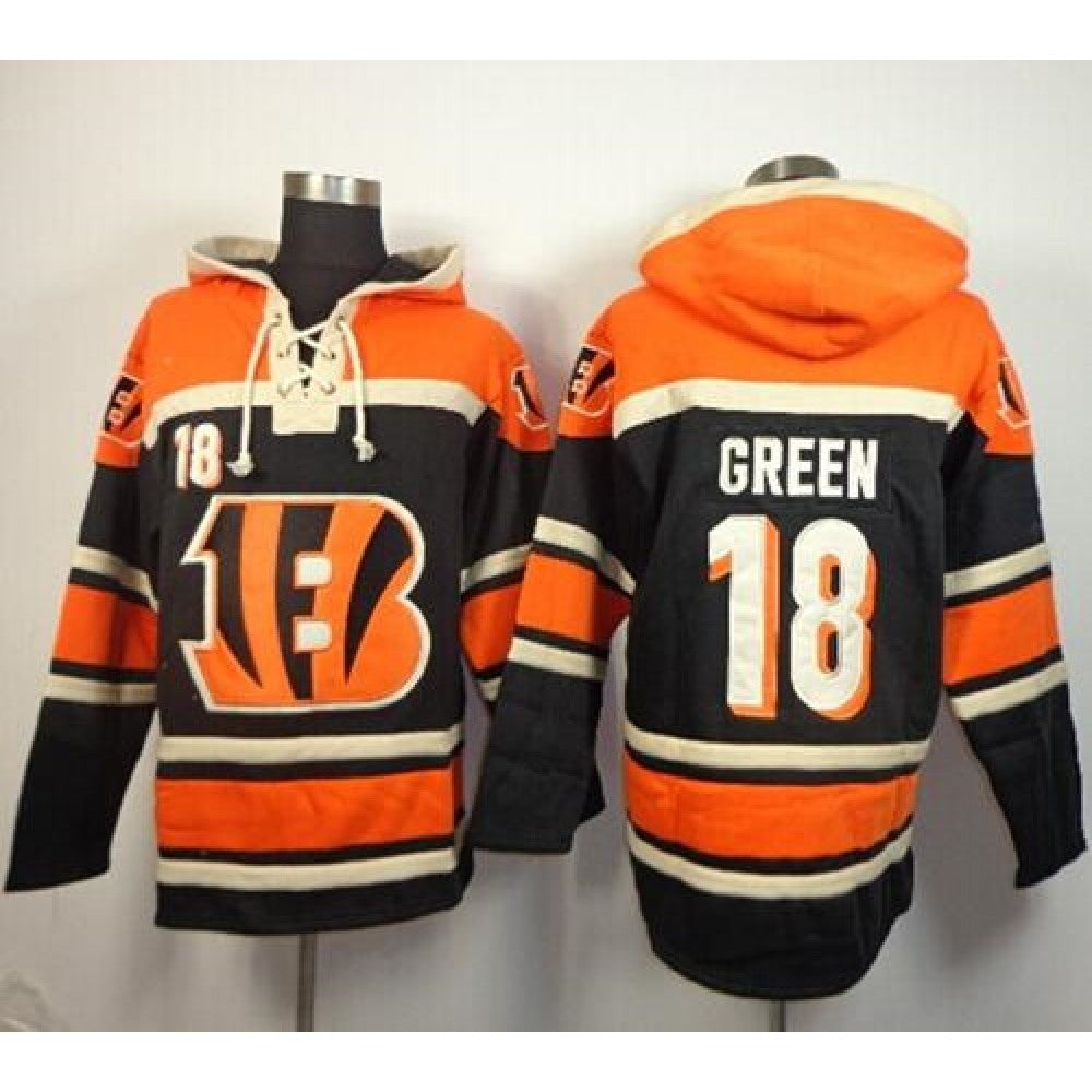 Bengals #18 A.J. Green Black Sawyer Hoodie Sweatshirt NFL Hoodie 