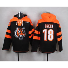 Bengals #18 A.J. Green Black Player Pullover NFL Hoodie 