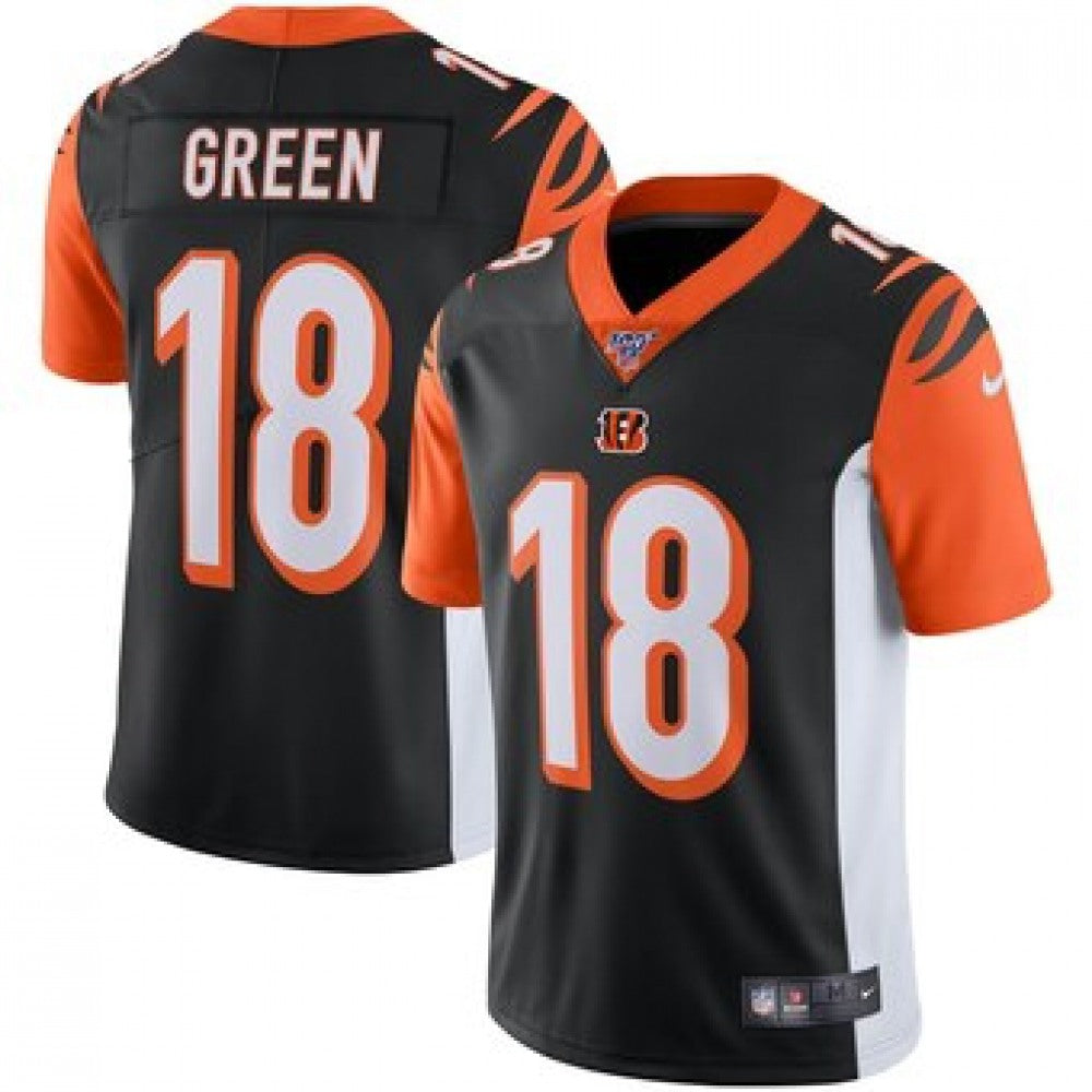 Men's Cincinnati Bengals #18 A.J. Green Black 2019 100th Season Vapor Untouchable Limited Stitched NFL Jersey 