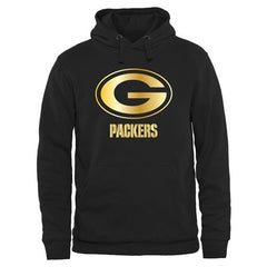 Men's Green Bay Packers Pro Line Black Gold Collection Pullover Hoodie 