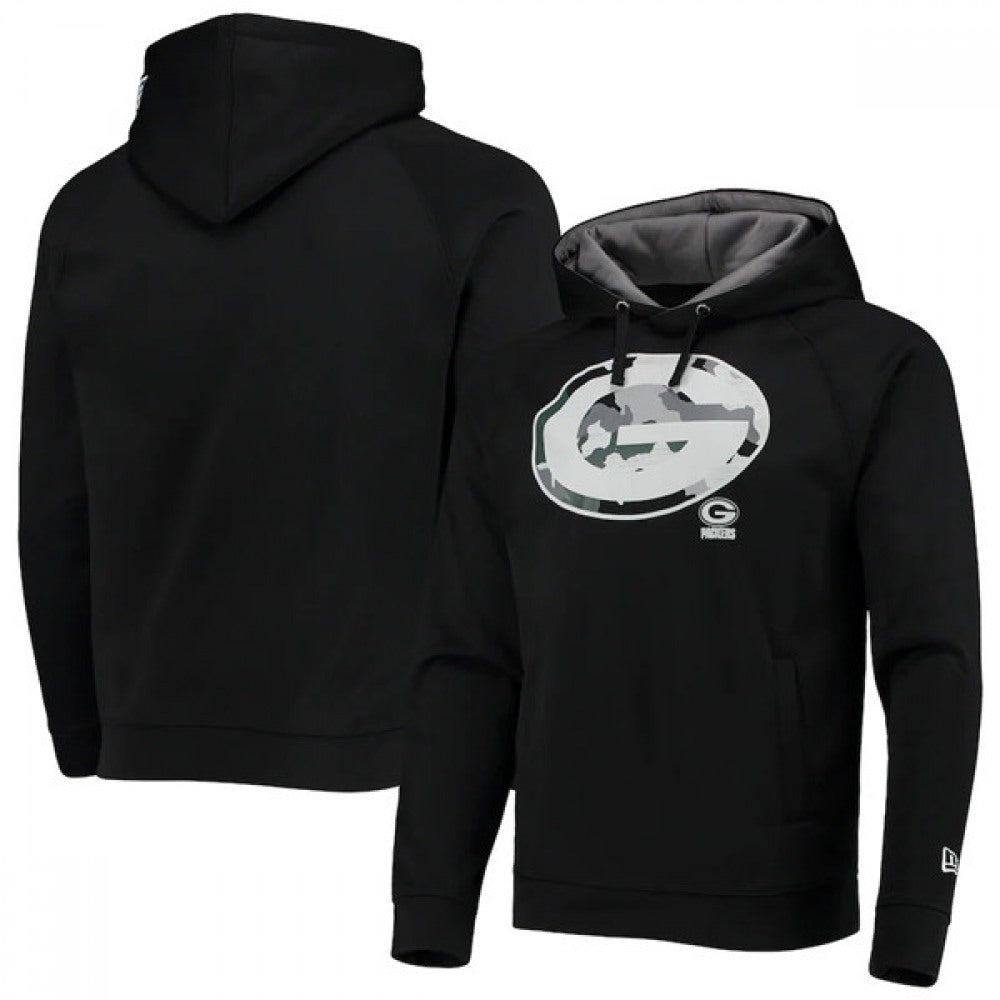 Men's Green Bay Packers Black Pullover Hoodie 