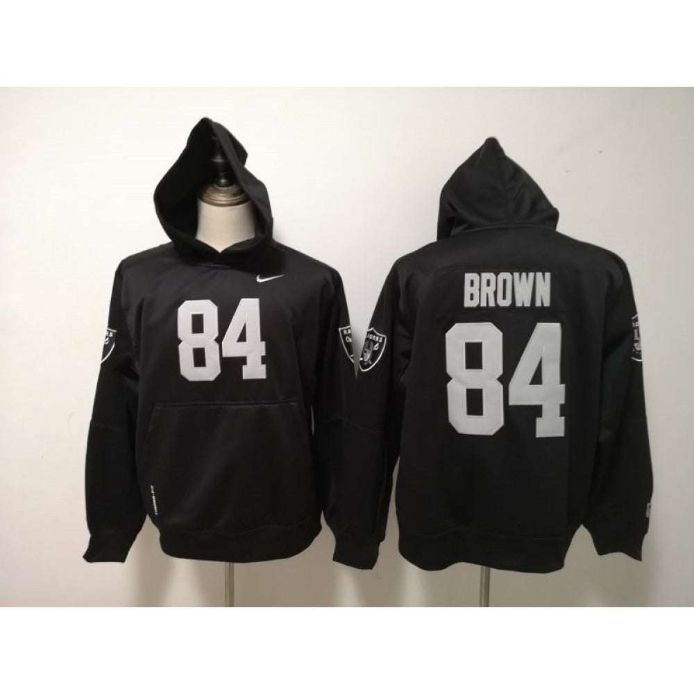 Men's Oakland Raiders #84 Antonio Brown Black Pullover Hoodie 