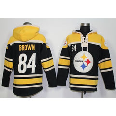 Steelers #84 Antonio Brown Black Sawyer Hoodie Sweatshirt NFL Hoodie 
