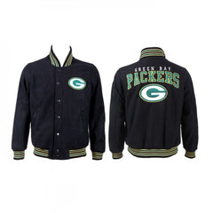 Men's Green Bay Packers Black Stitched Jacket 