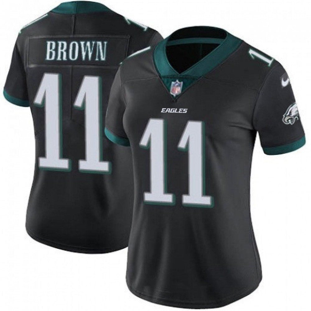 Women's Philadelphia Eagles #11 A.J. Brown Black Vapor Untouchable Limited Stitched Football Jersey(Run Small) 