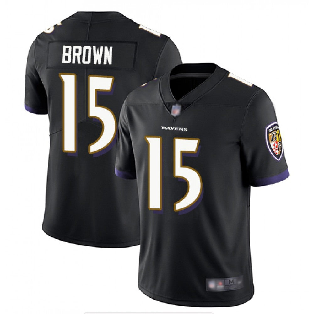Men's Baltimore Ravens #15 Marquise Brown Black Vapor Untouchable Limited NFL Jersey 