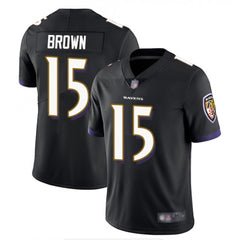 Men's Baltimore Ravens #15 Marquise Brown Black Vapor Untouchable Limited NFL Jersey 
