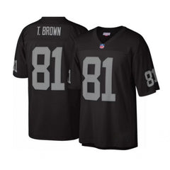 Men's Las Vegas Raiders #81 Tim Brown Black Mitchell & Ness Stitched Jersey 