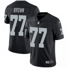 Men's Oakland Raiders #77 Trent Brown Black Vapor Untouchable Limited Stitched NFL Jersey 