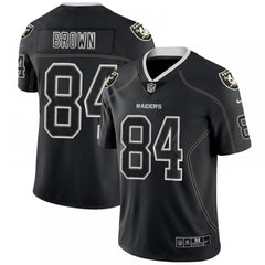 Men's Oakland Raiders #84 Antonio Brown Black Lights Out Color Rush Limited Stitched NFL Jersey 