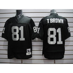 Mitchell and Ness Raiders #81 Tim Brown Stitched Black NFL Jersey 