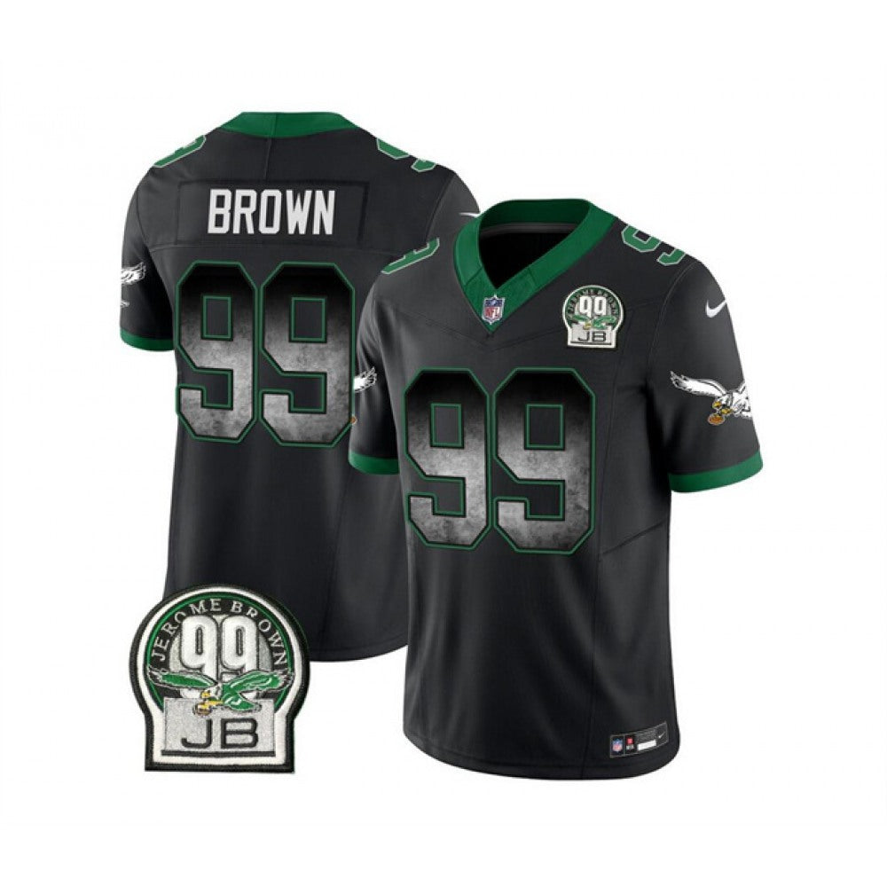 Men's Philadelphia Eagles #99 Jerome Brown Black 2023 F.U.S.E. Throwback Vapor Untouchable Limited Stitched Football Jersey 