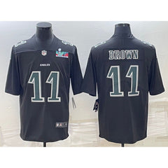 Men's Philadelphia Eagles #11 A.J. Brown Black Green Super Bowl LVII Patch Vapor Untouchable Limited Stitched Jersey 