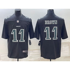 Men's Philadelphia Eagles #11 A.J. Brown Black Green Vapor Untouchable Limited Stitched Jersey 