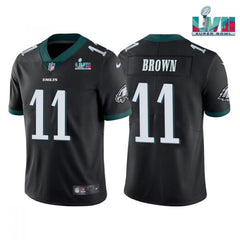Men's Philadelphia Eagles #11 A.J. Brown Black Super Bowl LVII Patch Vapor Untouchable Limited Stitched Jersey 
