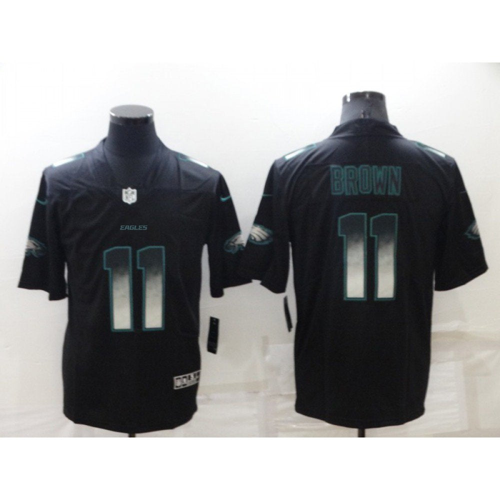Men's Philadelphia Eagles #11 A. J. Brown Black Smoke Fashion Limited Stitched Jersey 