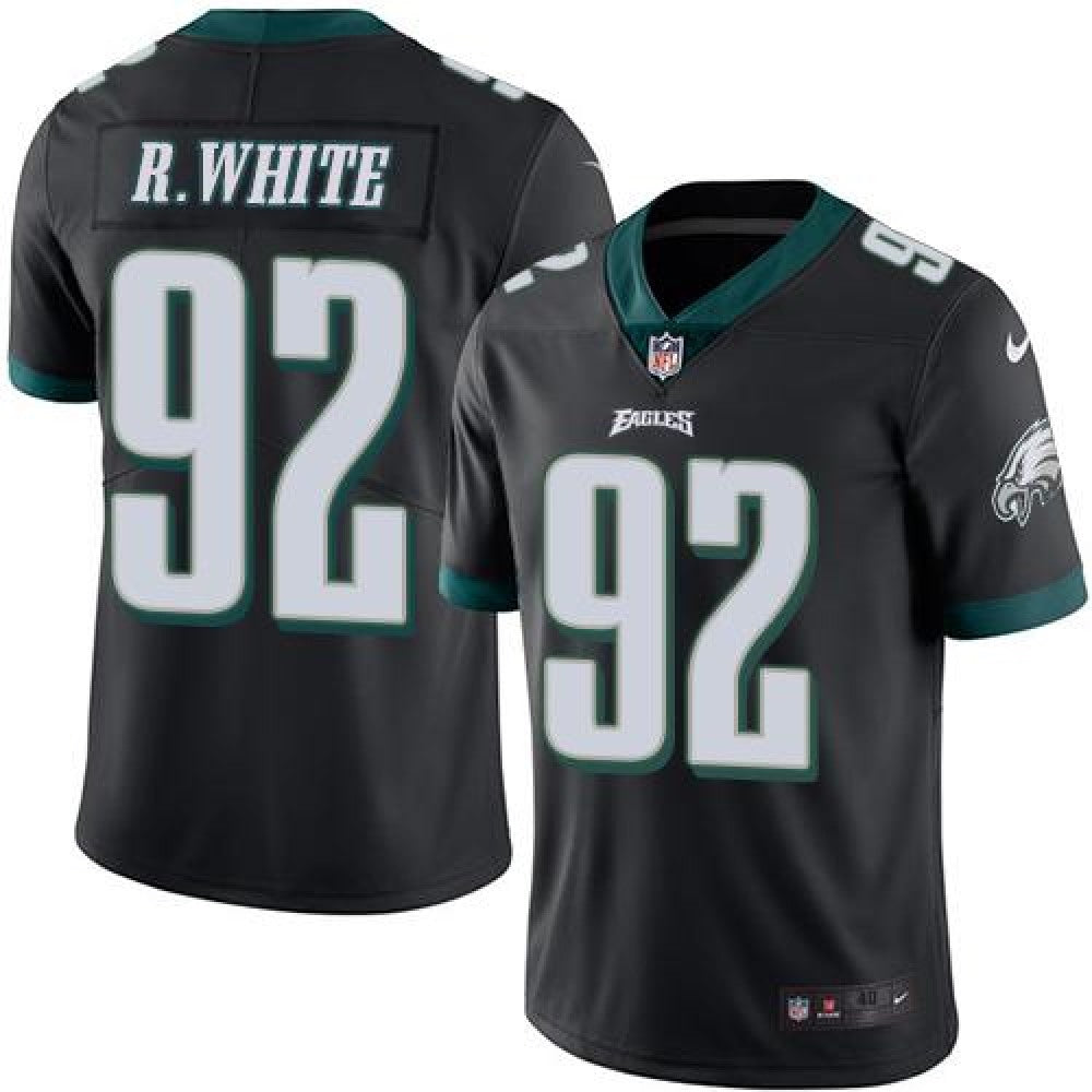 Eagles #92 Reggie White Black Men's Stitched NFL Limited Rush Jersey 