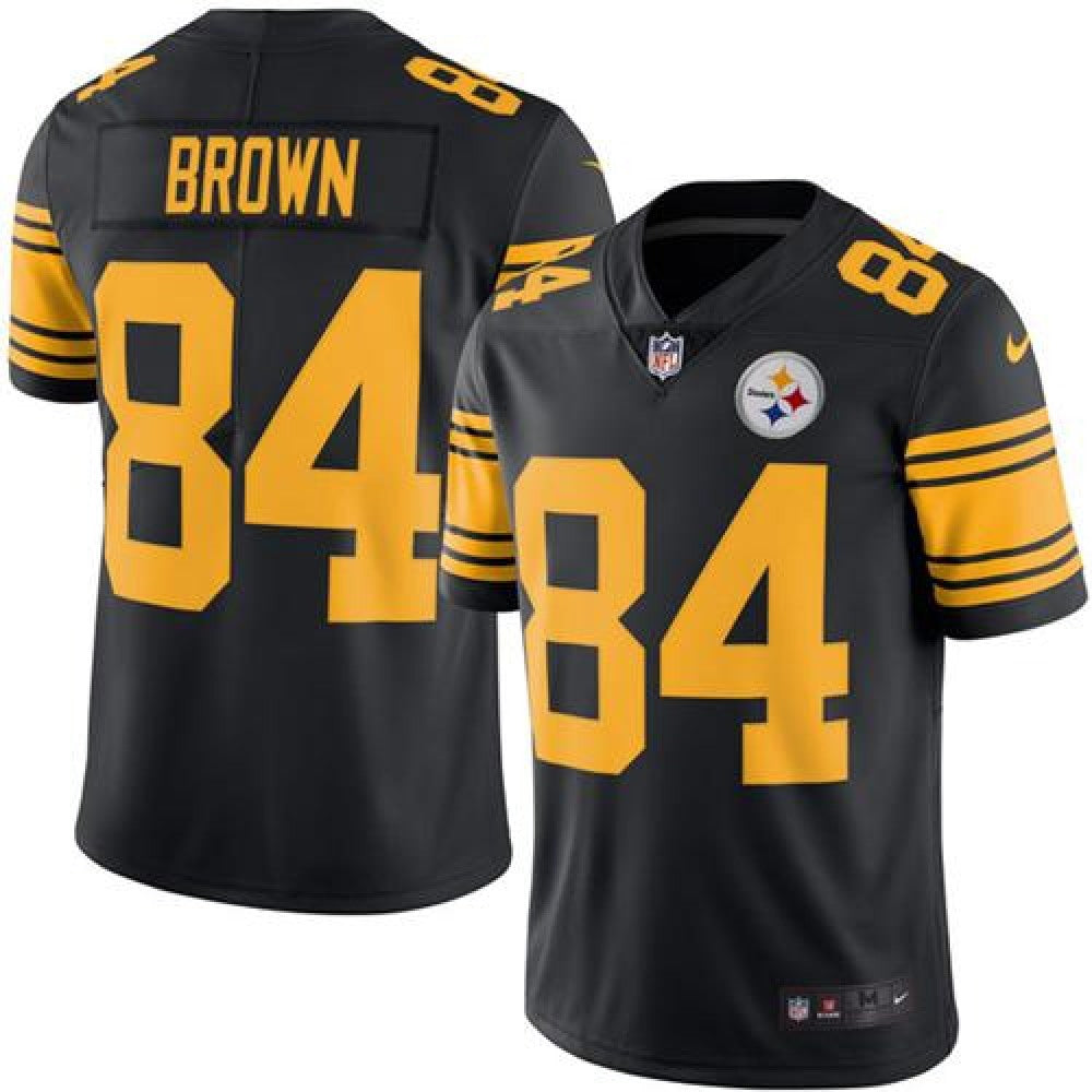 Steelers #84 Antonio Brown Black Men's Stitched NFL Limited Rush Jersey 