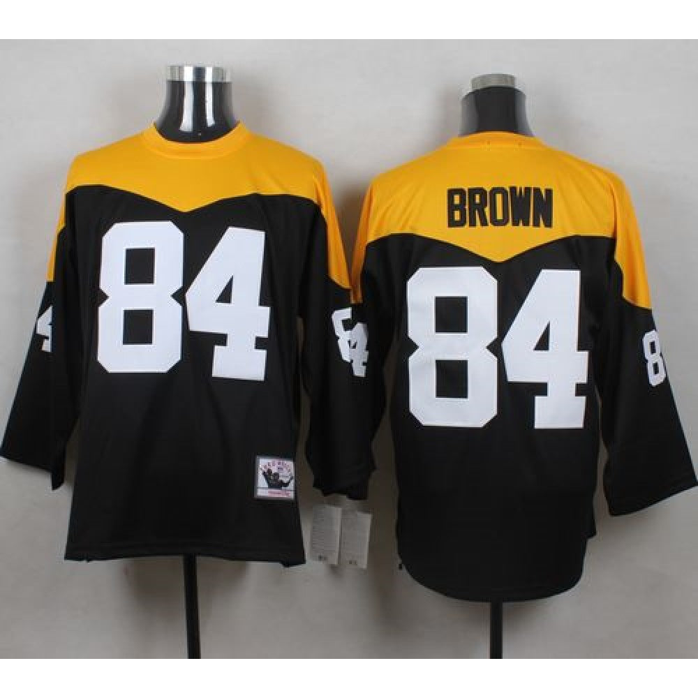 Mitchell And Ness 1967 Steelers #84 Antonio Brown Black/Yelllow Throwback Men's Stitched NFL Jersey 