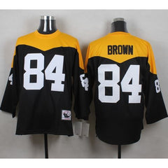 Mitchell And Ness 1967 Steelers #84 Antonio Brown Black/Yelllow Throwback Men's Stitched NFL Jersey 