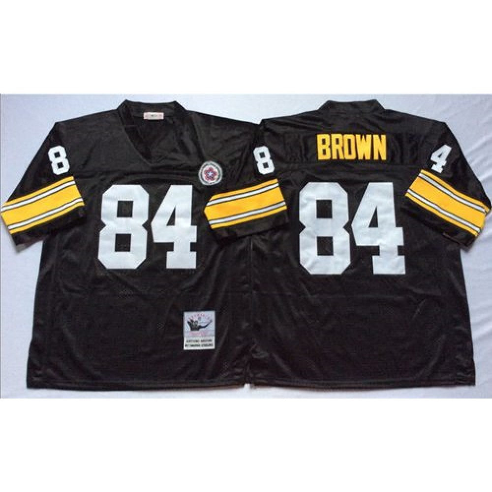 Mitchell And Ness Steelers #84 Antonio Brown Black Throwback Stitched NFL Jersey 