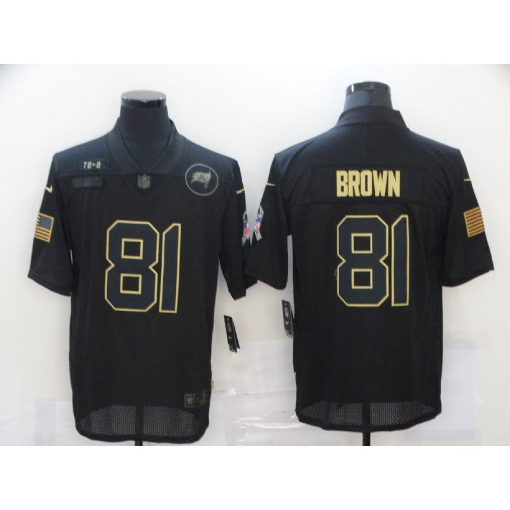 Men's Tampa Bay Buccaneers #81 Antonio Brown Black 2020 Salute To Service Limited Stitched Jersey 